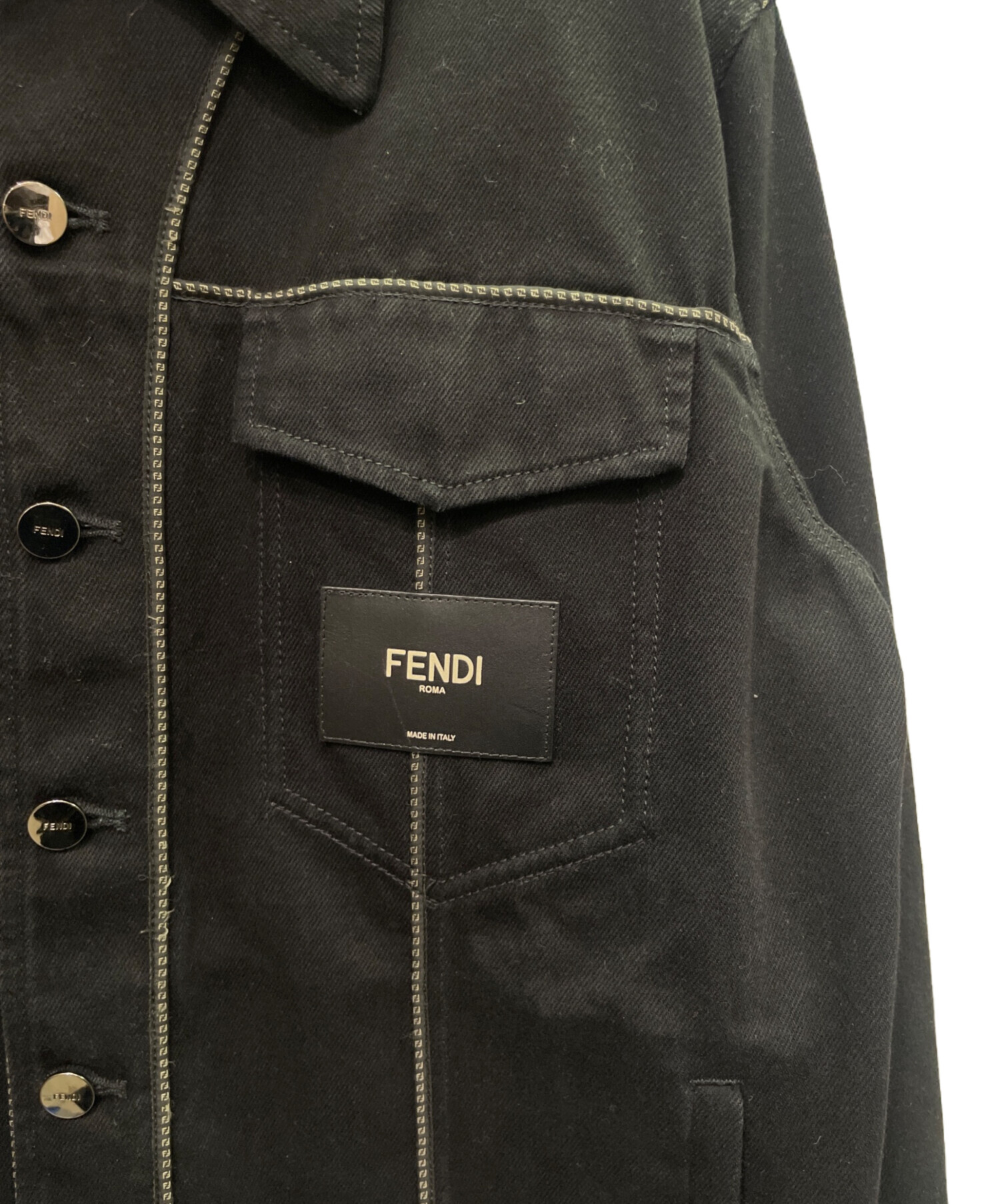 中古・古着通販】FENDI (フェンディ) ロゴレザーパッチ デニム