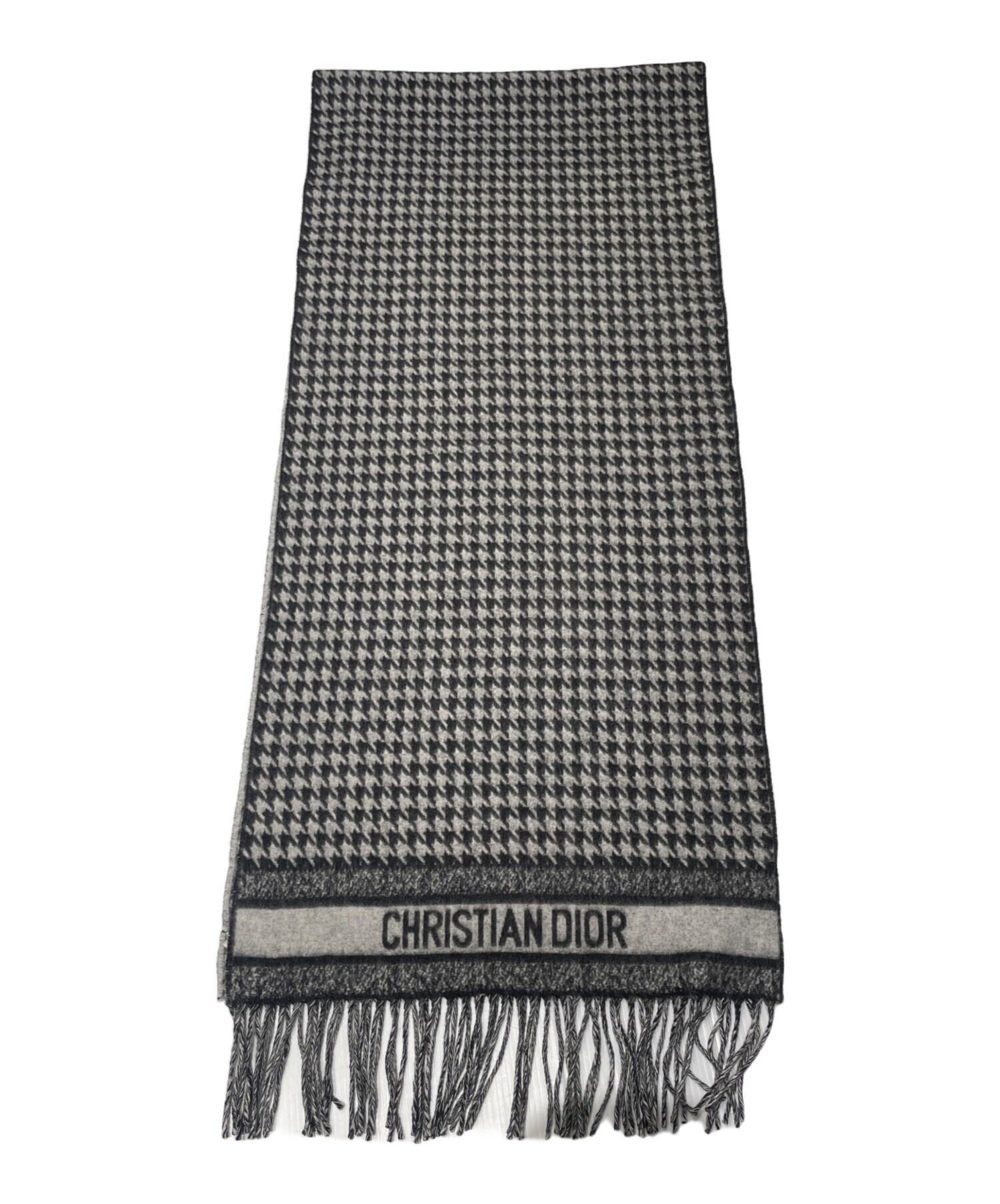 クリスチャンディオール　マフラー グレー ブラック 中古・古着通販】Christian Dior (クリスチャン ディオール) 30
