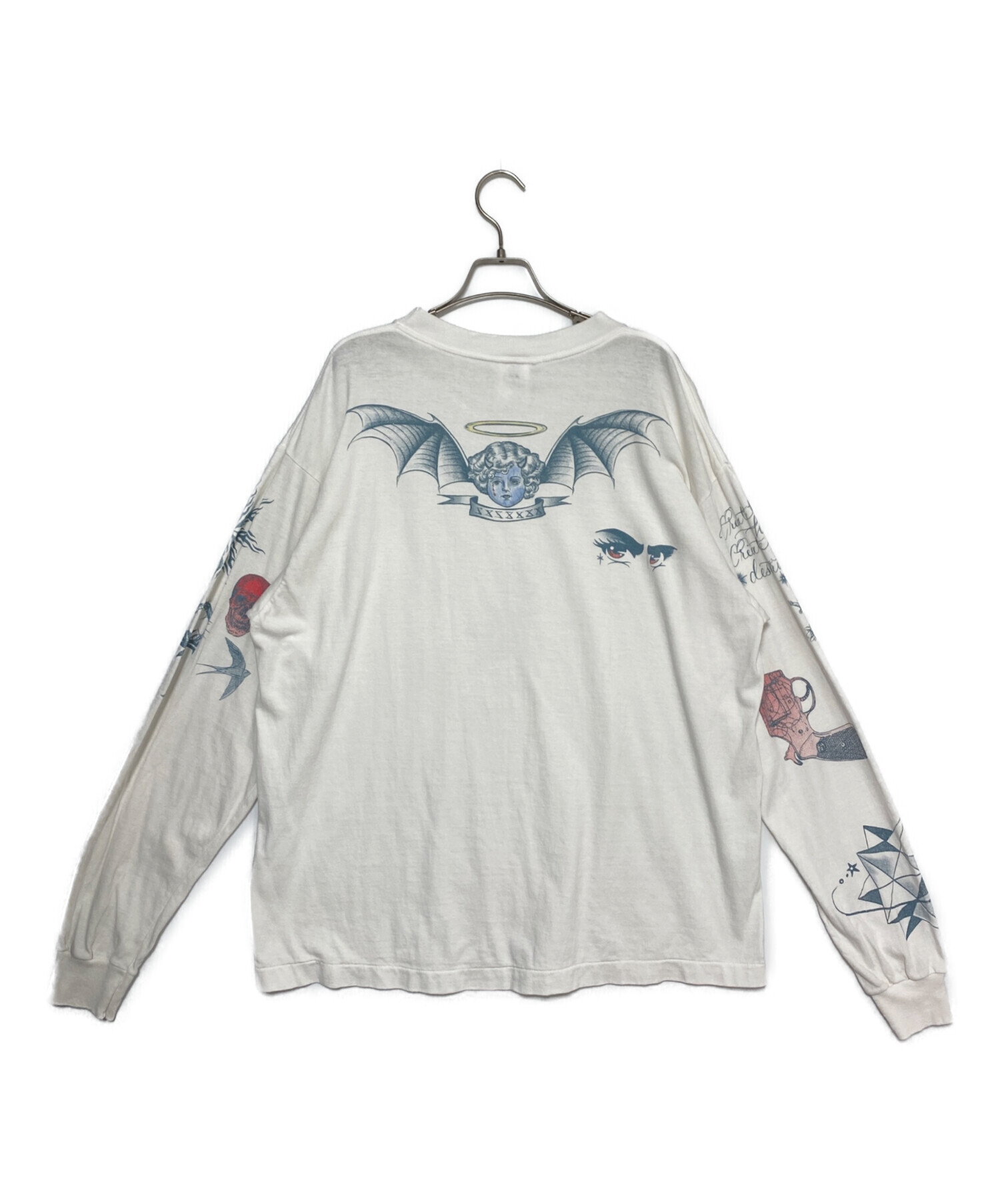 セントマイケル　DR.WOO 長袖Ｔシャツ ホワイト　サイズL 中古・古着通販】SAINT MICHAEL (セントマイケル) Dr.Woo TATOO DW_LS