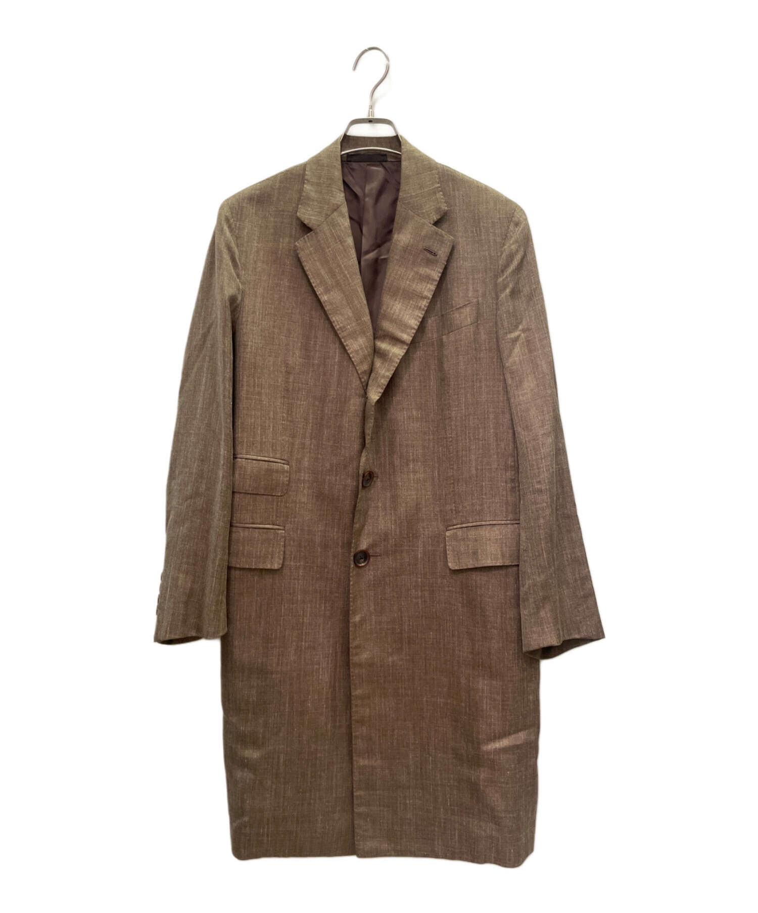 CARUSO ブラウン ダッフルコート カルーゾ 中古・古着通販】CARUSO (カルーゾ) ウールシルクバタフライコート