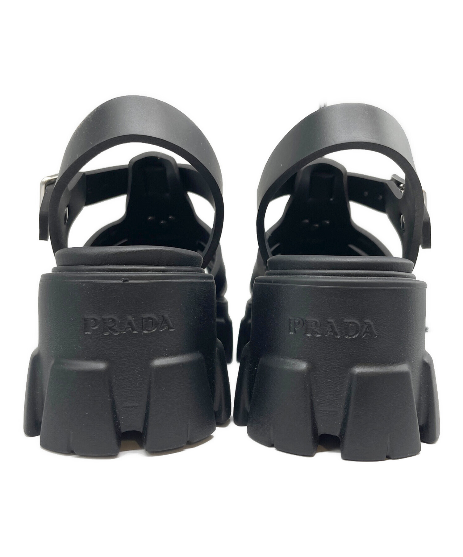 中古・古着通販】PRADA (プラダ) モノリス ラバーサンダル ブラック