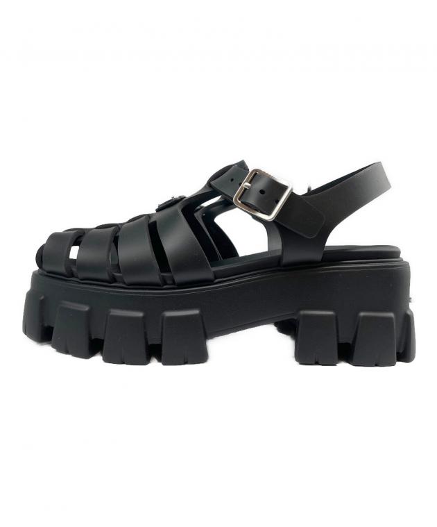 中古・古着通販】PRADA (プラダ) モノリス ラバーサンダル ブラック