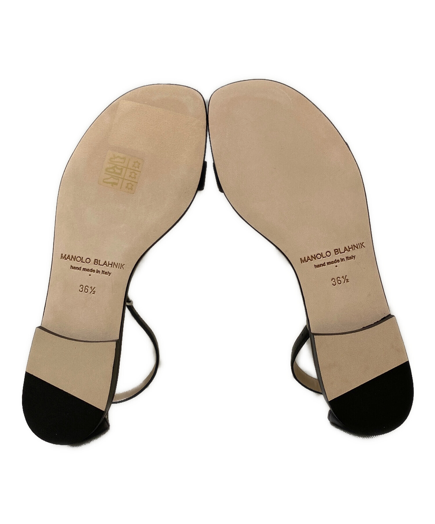MANOLO BLAHNIK アンクルストラップ フラットサンダル 36サイズ 中古・古着通販】Manolo Blahnik (マノロブラニク) アンクルストラップ