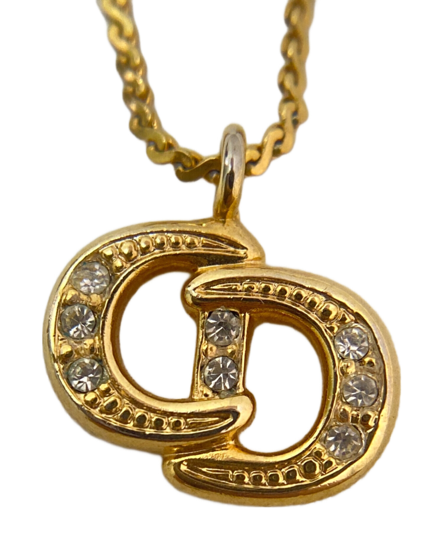 Diorゴールド ダブルCロゴ ネックレス 中古・古着通販】Christian Dior (クリスチャン ディオール) ロゴ