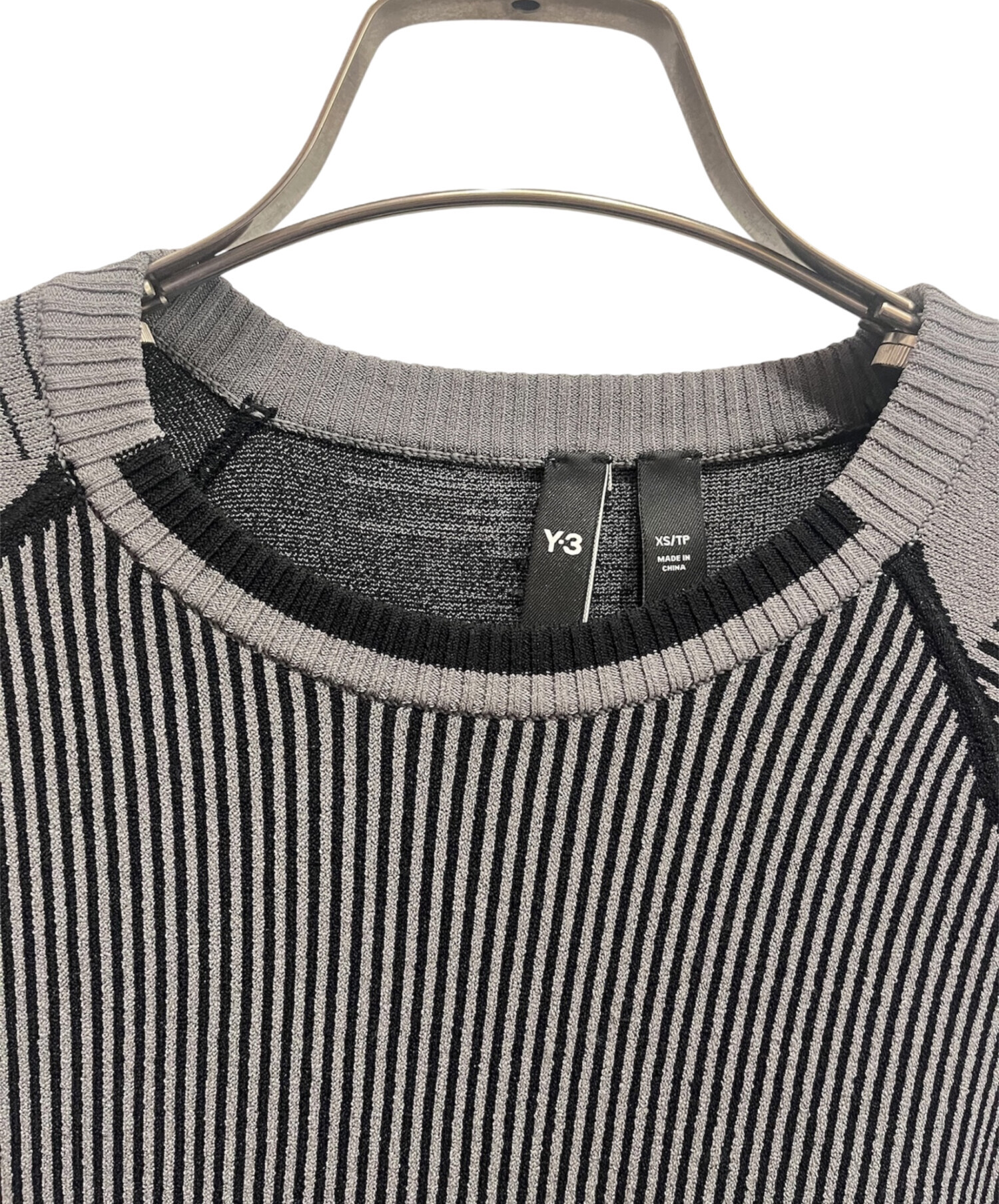 Y-3 ワイスリー ニット・セーター XS グレー 【古着】【中古】【送料無料】 中古・古着通販】Y-3 (ワイスリー) ロングスリーブクルーネックニット