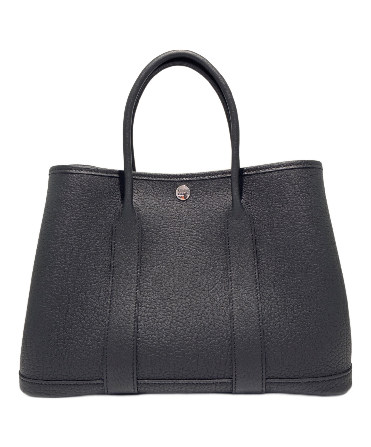 Hermes ガーデンパーティ TPM ブラック レザー ハンドバッグ 中古・古着通販】HERMES (エルメス) ガーデンパーティTPM/Garden party