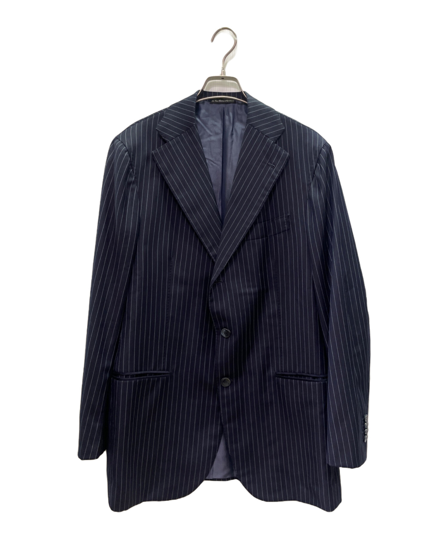 【中古】ラベラ サルトリア ナポレターナ La vera Sartoria Napoletana ウール ストライプ 3つボタンスーツ グレー【サイズ44】【メンズ】 中古・古着通販】La Vera Sartoria Napoletana (ラ ヴェラ サルトリア