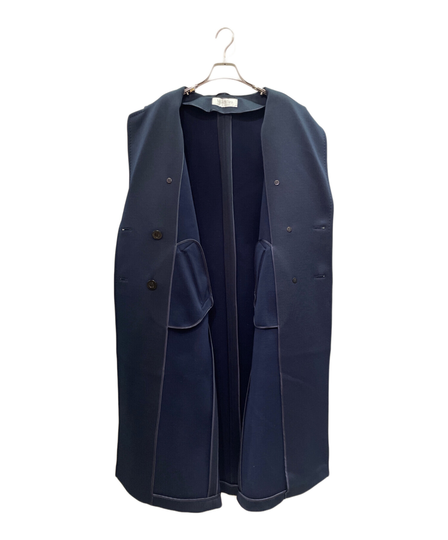 マックスマーラ　ホワイトラベル ネイビー ダブルブレストコート 中古・古着通販】MaxMara (マックスマーラ) ライトエディション ダブル