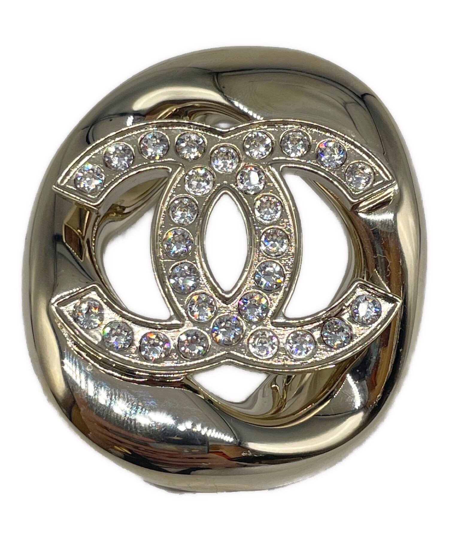 美品　CHANEL ブローチ シャンパンゴールド 中古・古着通販】CHANEL (シャネル) ココマークストーン付ブローチ
