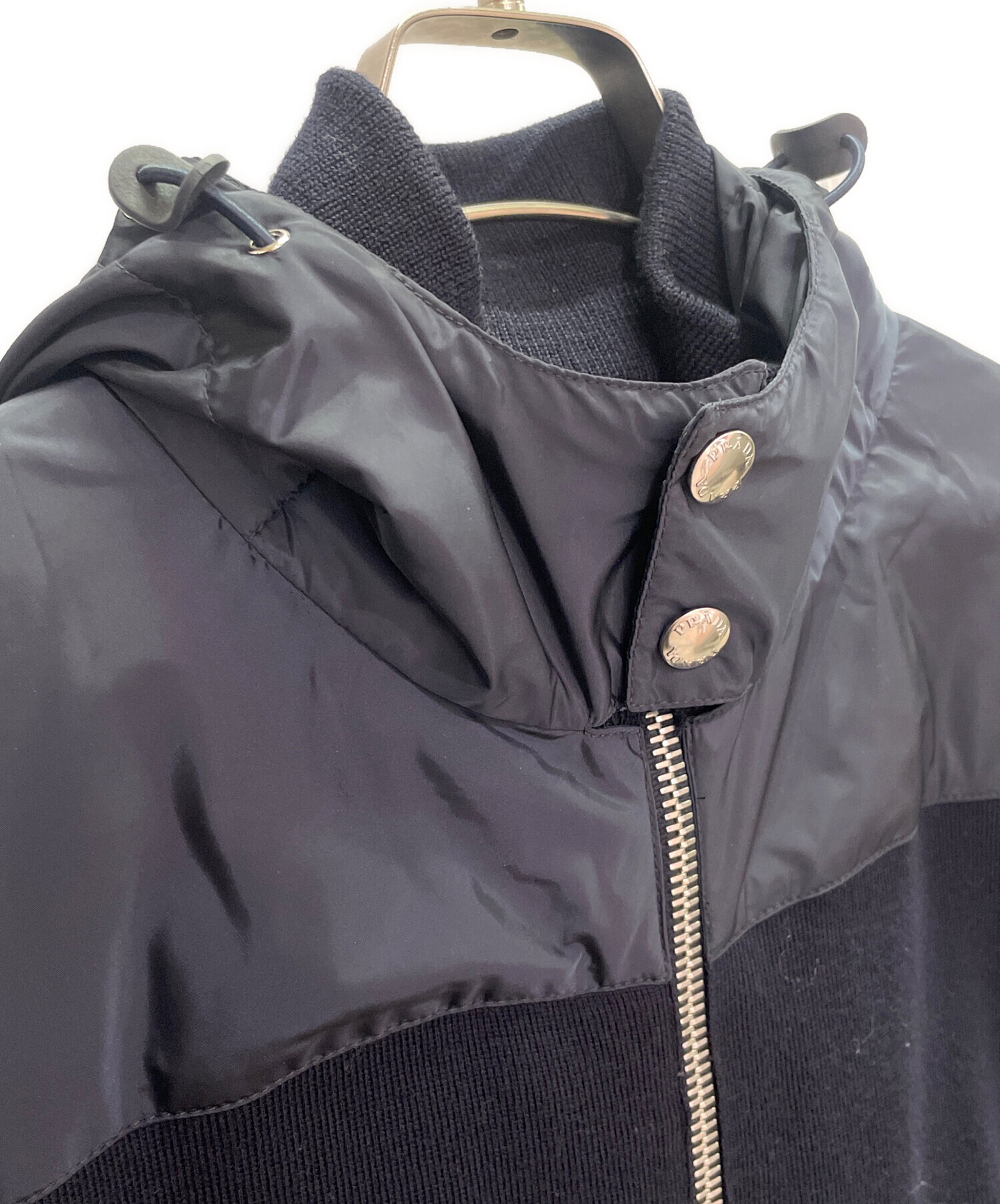 中古・古着通販】PRADA (プラダ) ナイロン切替パーカー ネイビー