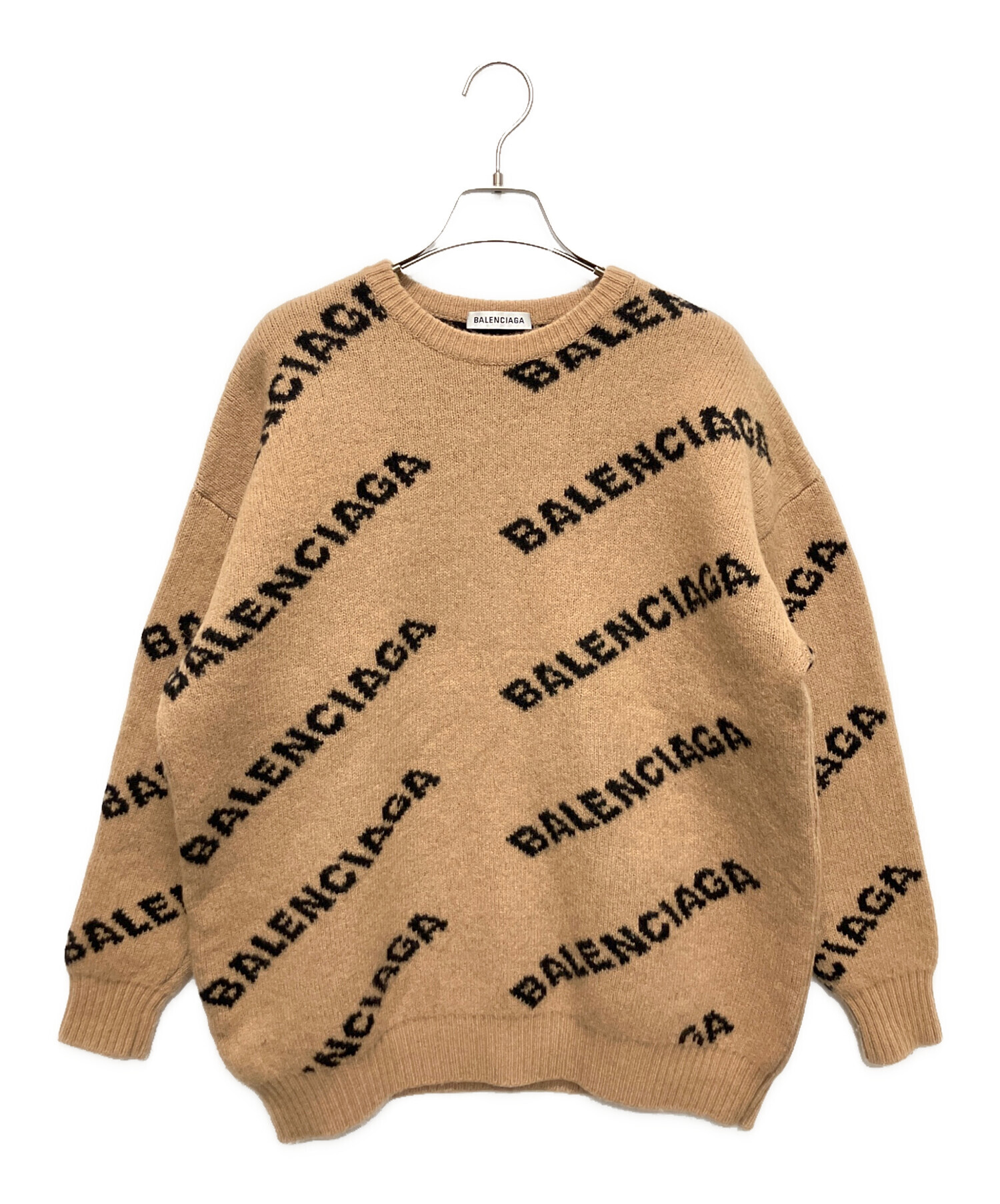 BALENCIAGA バレンシアガ　ロゴニット 中古・古着通販】BALENCIAGA (バレンシアガ) オールオーバーロゴニット