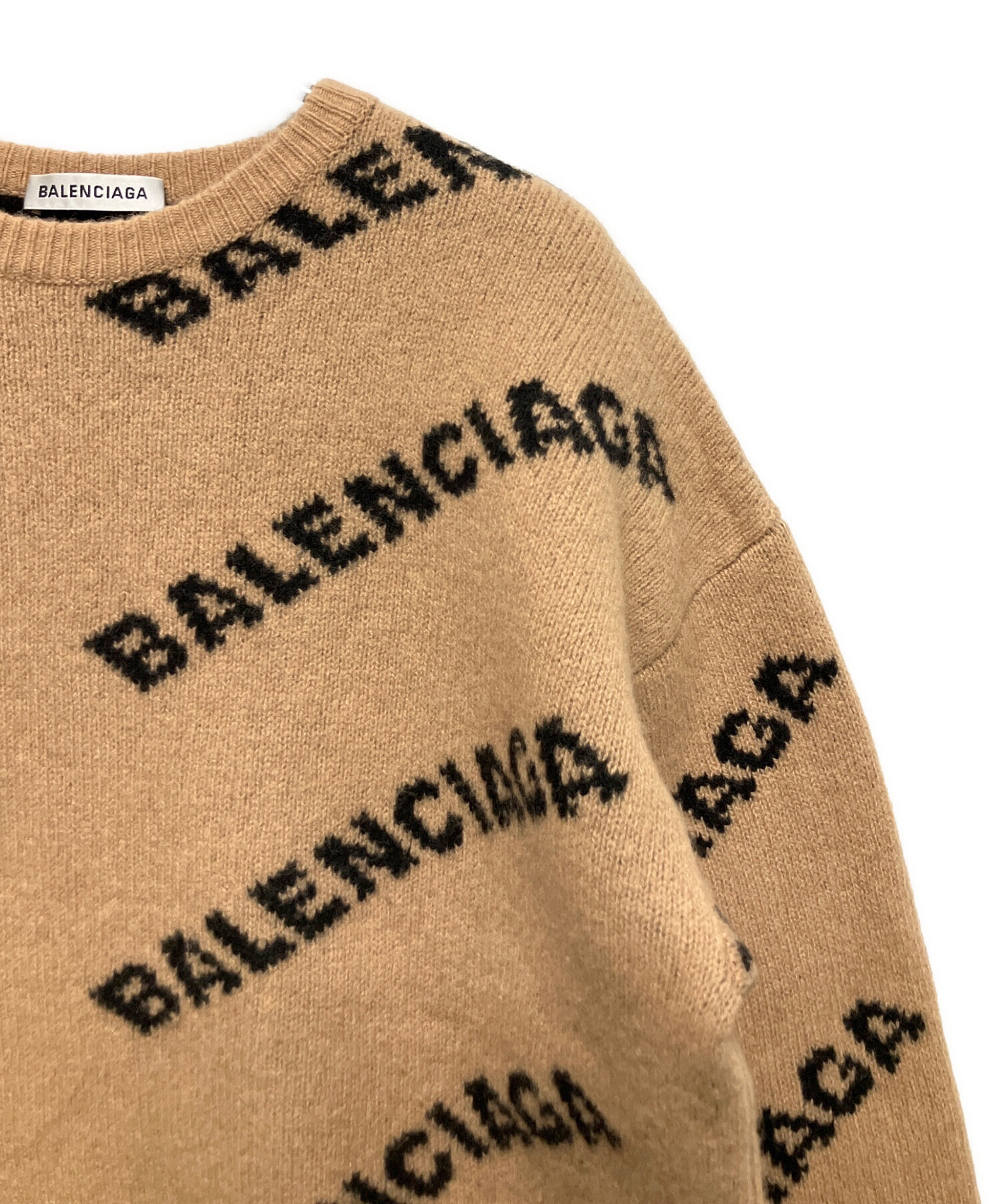 中古・古着通販】BALENCIAGA (バレンシアガ) オールオーバーロゴニット