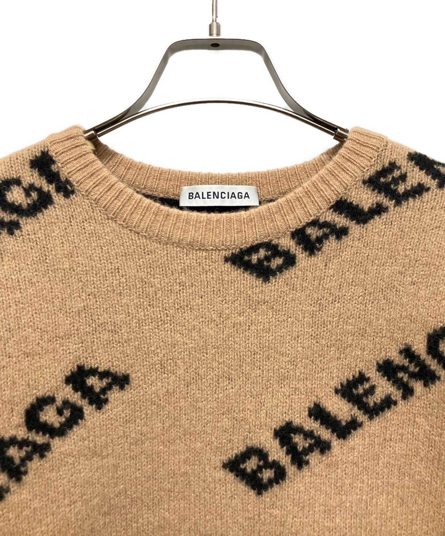 BALENCIAGA バレンシアガ　ロゴニット 中古・古着通販】BALENCIAGA (バレンシアガ) オールオーバーロゴニット