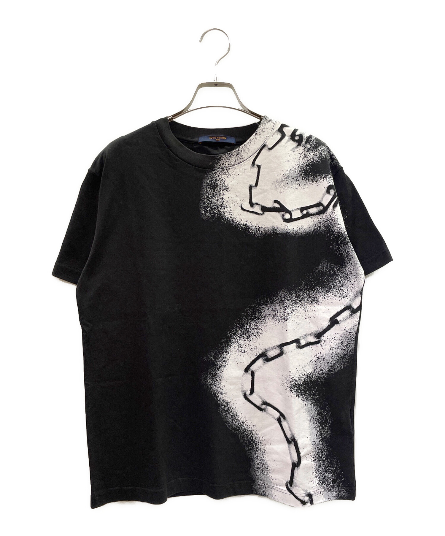 LOUIS VUITTON チェーン装飾 半袖カットソー ブラック 中古・古着通販】LOUIS VUITTON (ルイ ヴィトン) Spray Chain Print