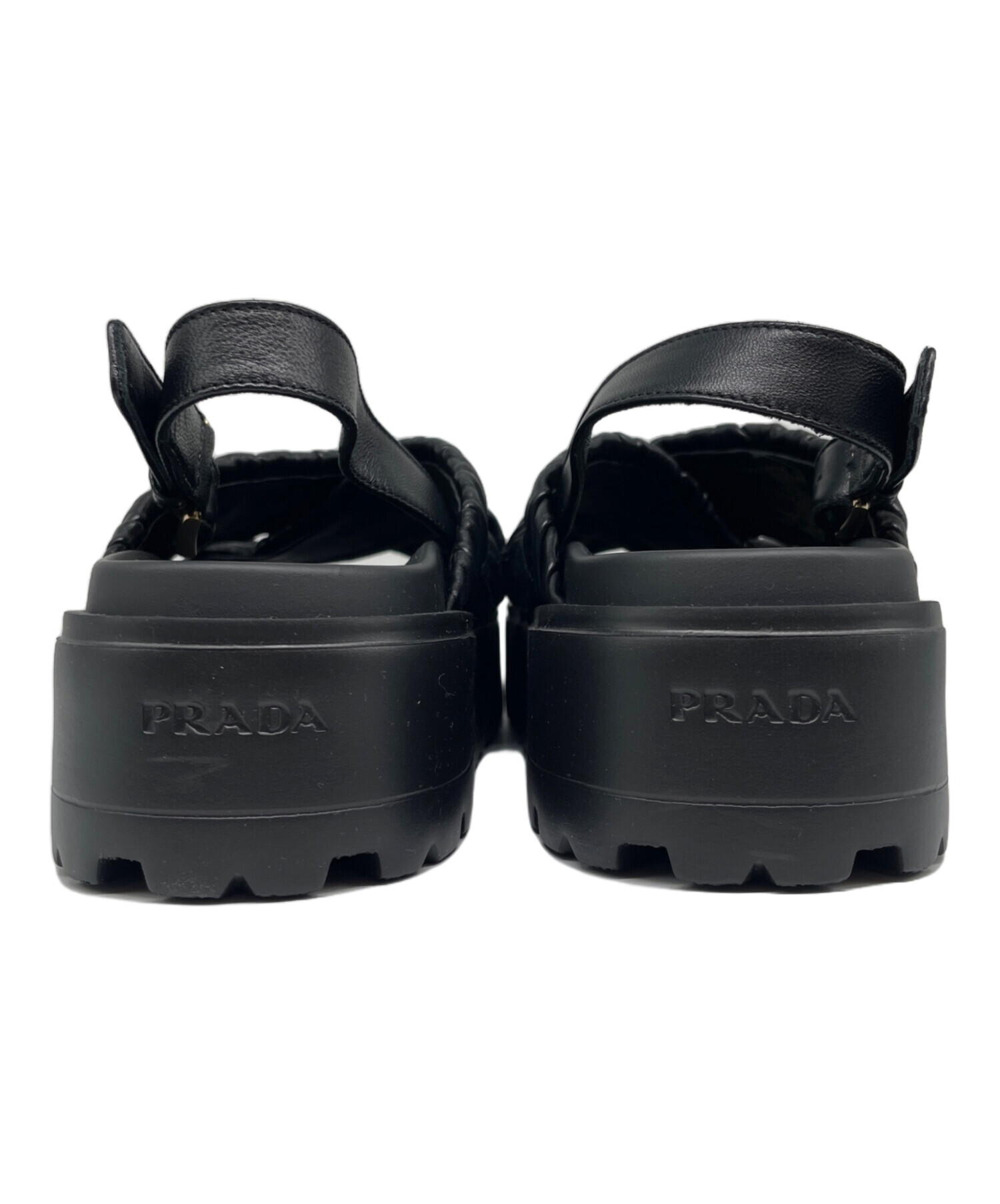 中古・古着通販】PRADA (プラダ) マテラッセレザー フラットフォーム
