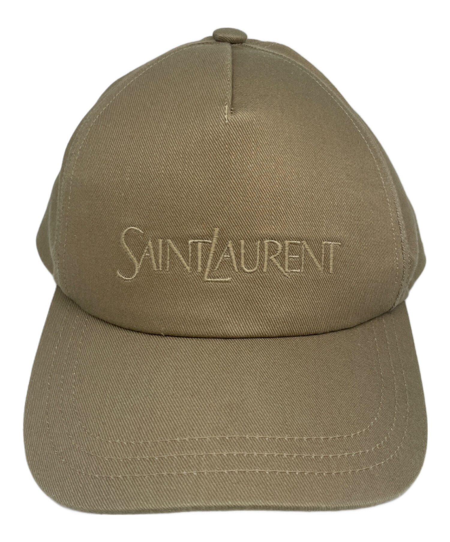 （国内正規品）SAINT LAURENT PARIS キャップ　ベージュ 中古・古着通販】Saint Laurent Paris (サンローランパリ) ロゴベース