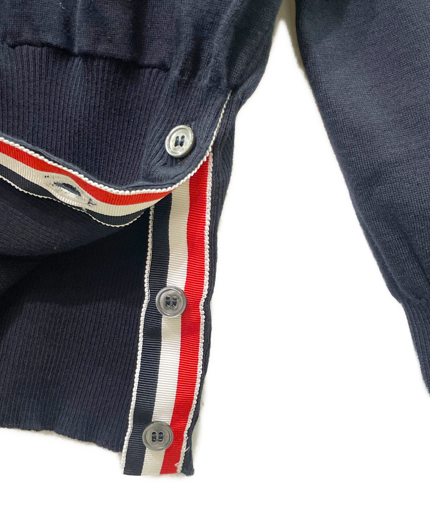 6560【美品・サイズ2】トムブラウン トリコロールライン入りパーカー ネイビー 中古・古着通販】Thom Browne (トムブラウン) トリコロール