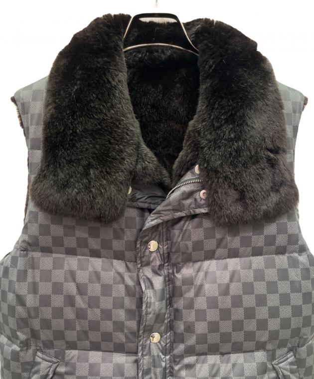 レア　Louis Vuitton モノグラム ダウンベスト 34ブラック男女兼用 中古・古着通販】LOUIS VUITTON (ルイ ヴィトン) ラビットファー