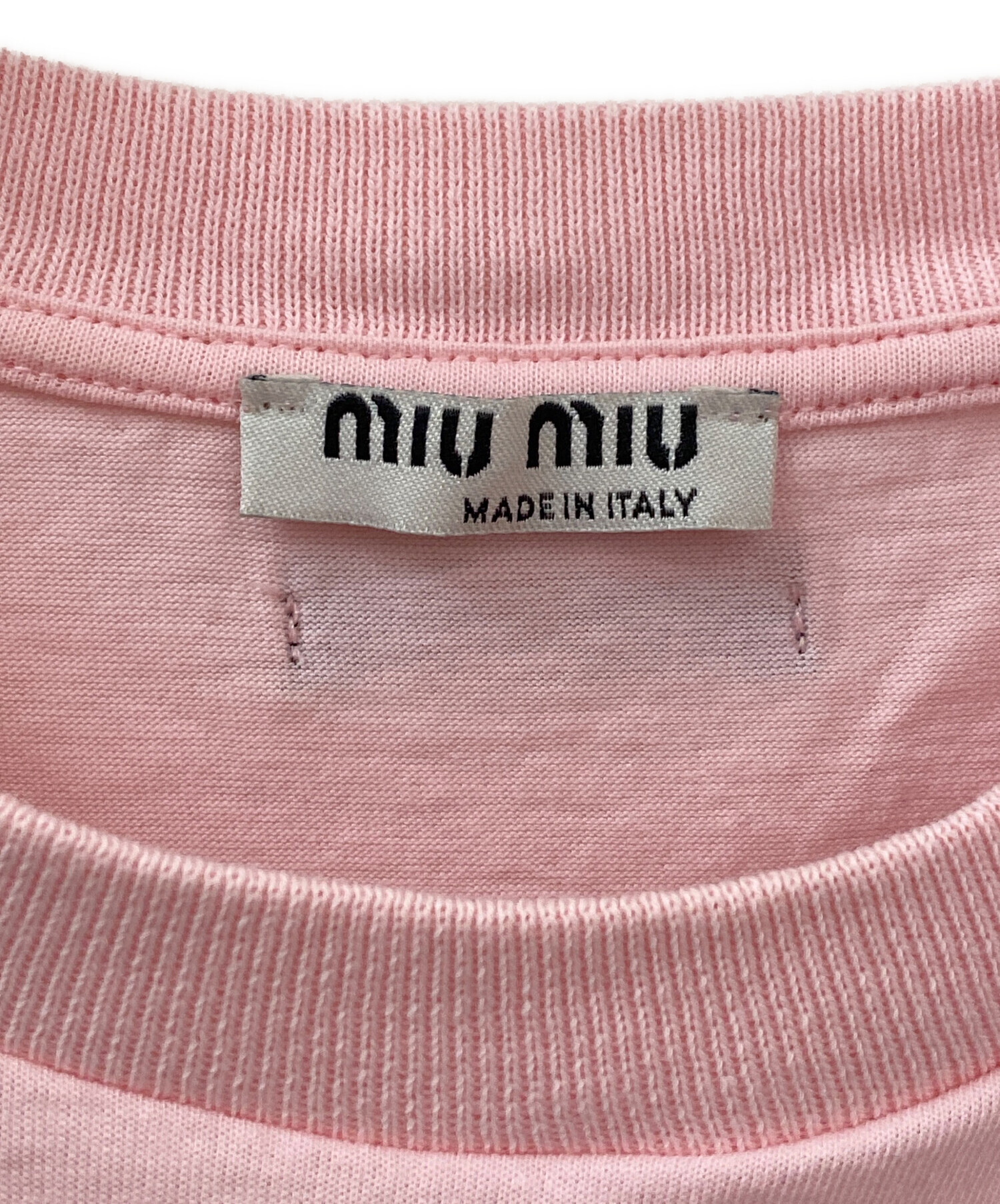 中古・古着通販】MIU MIU (ミュウミュウ) not nice t shirt ピンク