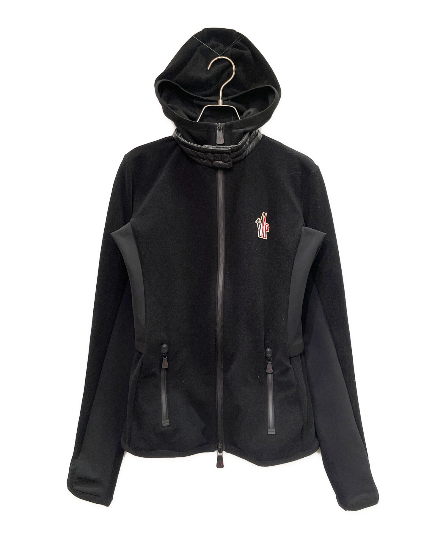 MONCLER フリースパーカー 黒 中古・古着通販】MONCLER (モンクレール) フリースジャケット/Fleece