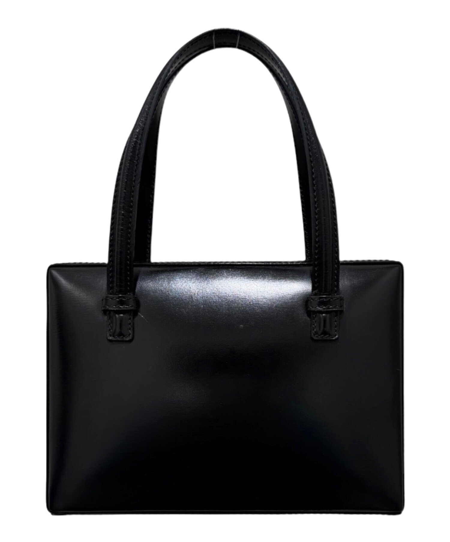 中古・古着通販】LOEWE (ロエベ) スクエア レザーハンドバッグ