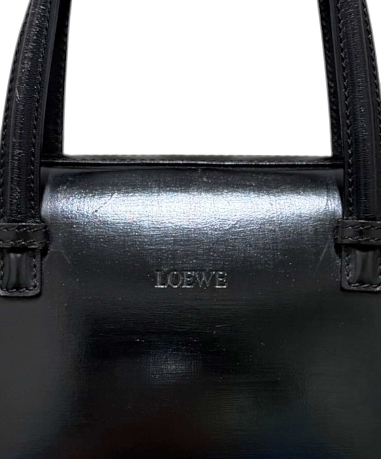中古・古着通販】LOEWE (ロエベ) スクエア レザーハンドバッグ