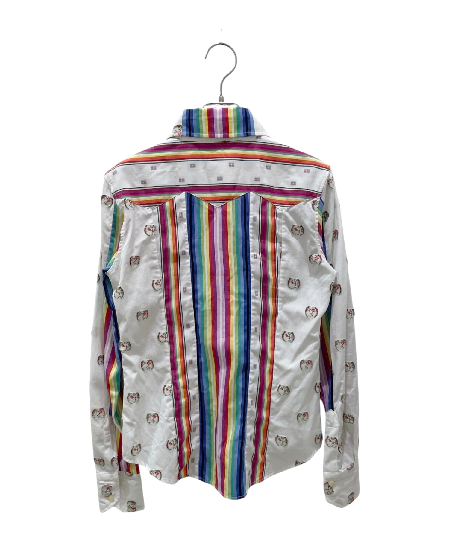 ETRO エトロ ブラウス 38 中古・古着通販】ETRO (エトロ) 総柄シャツ ホワイト サイズ:38