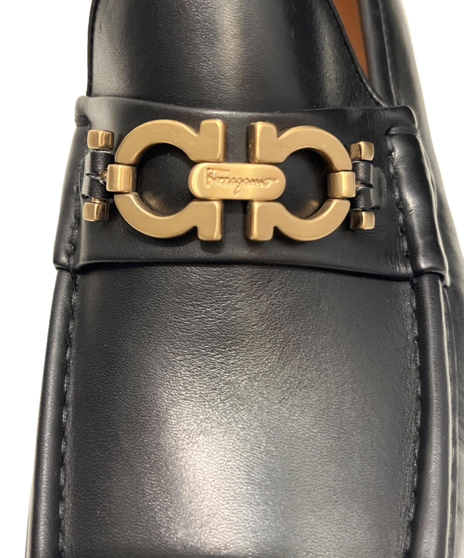 サルヴァトーレフェラガモ☆ローファー ゴールド ガンチーニ ブラック 金色ビット 中古・古着通販】Salvatore Ferragamo (サルヴァトーレ フェラガモ