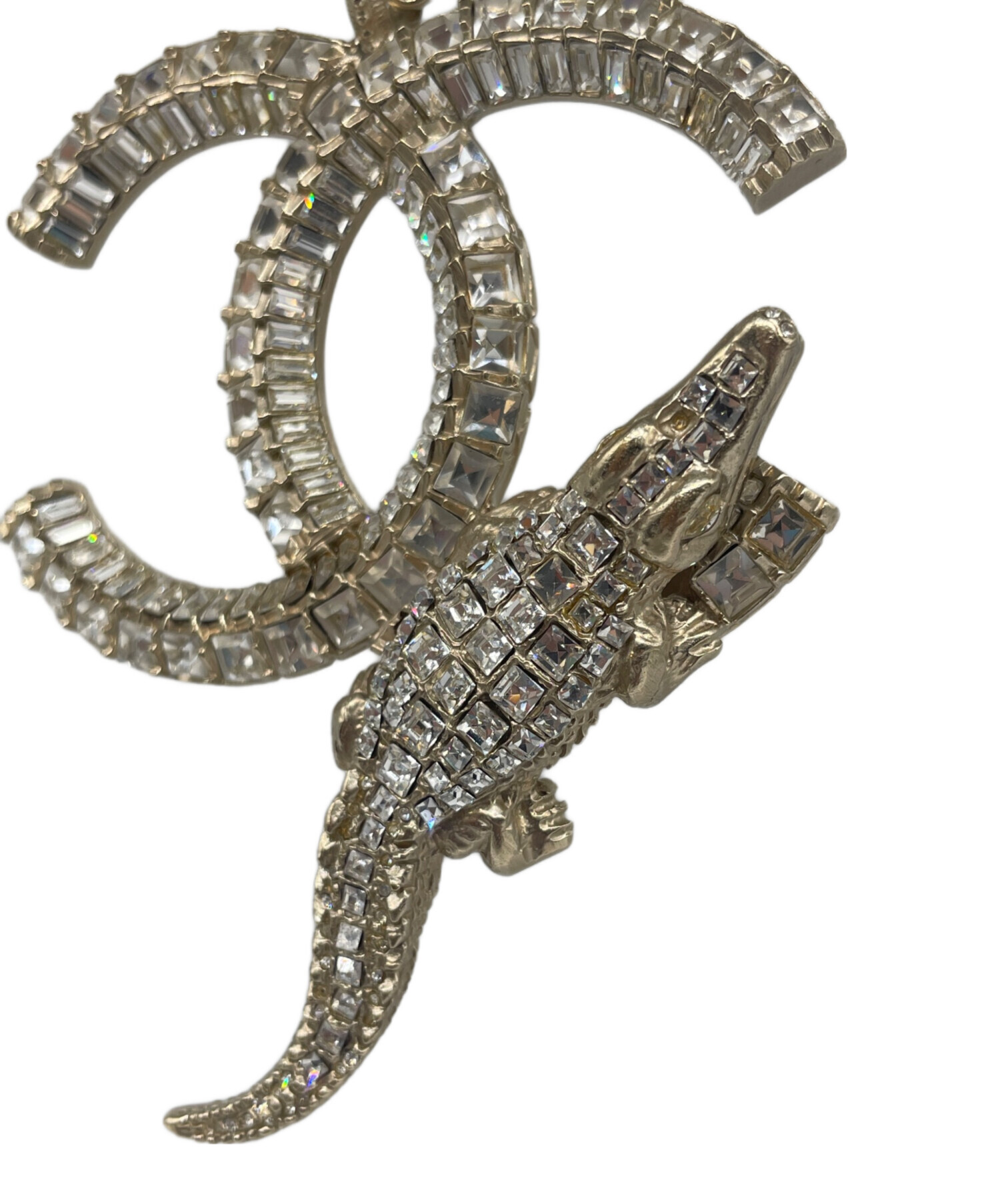 CHANEL シャネル CCロゴ クリスタル シルバー　美品 中古・古着通販】CHANEL (シャネル) CC Logo Sequin Chain Necklace