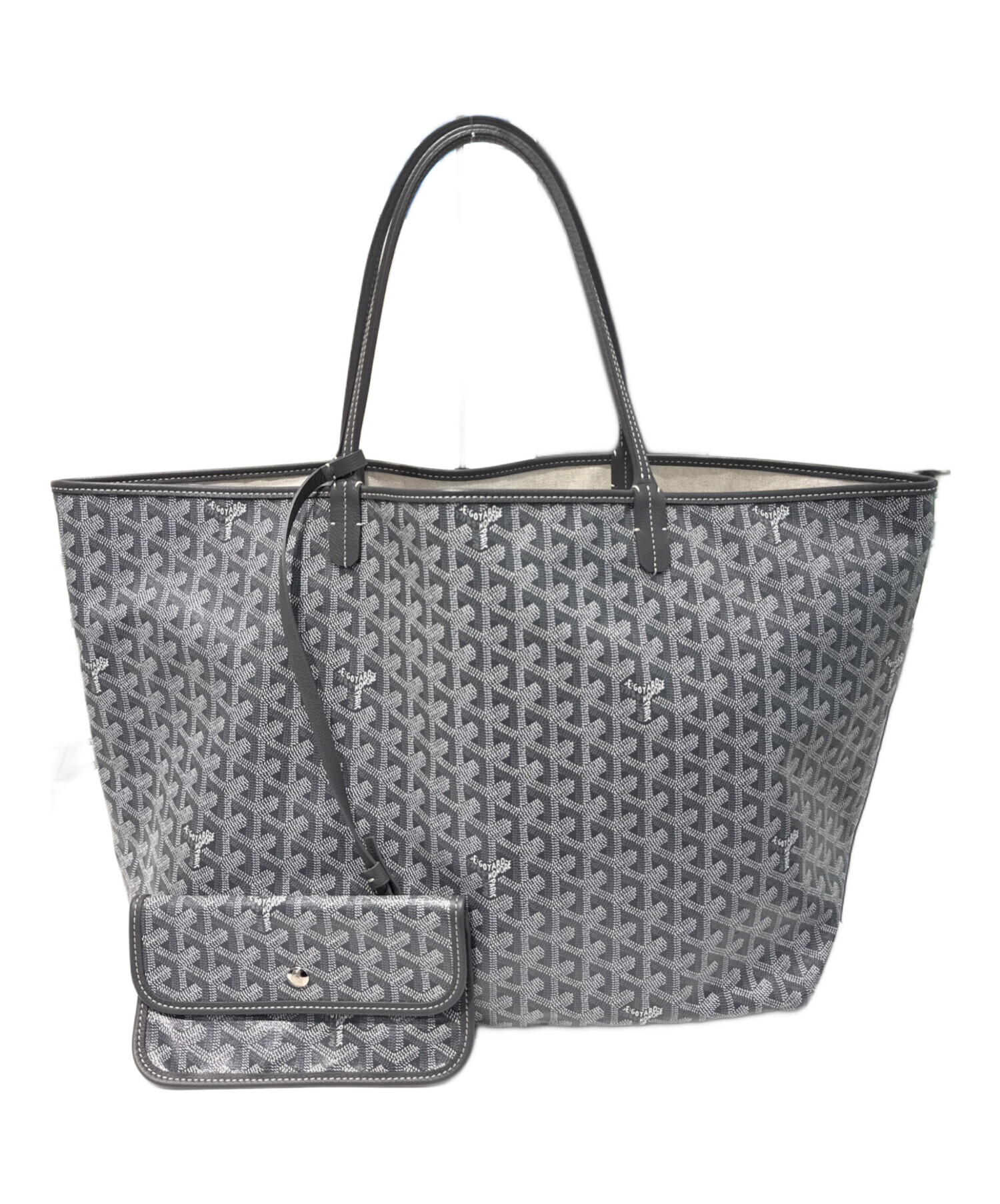 新品未使用　GOYARD サンルイ ポーチ　グレー 中古・古着通販】GOYARD (ゴヤール) サンルイGM グレー トートバッグ