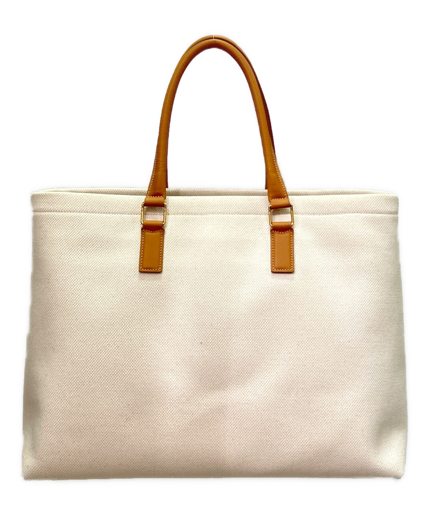 CELINEセリーヌ ホリゾンタル カバ トートバッグ イエロー オフホワイト 中古・古着通販】CELINE (セリーヌ) Horizontal Cabas Tote Bag