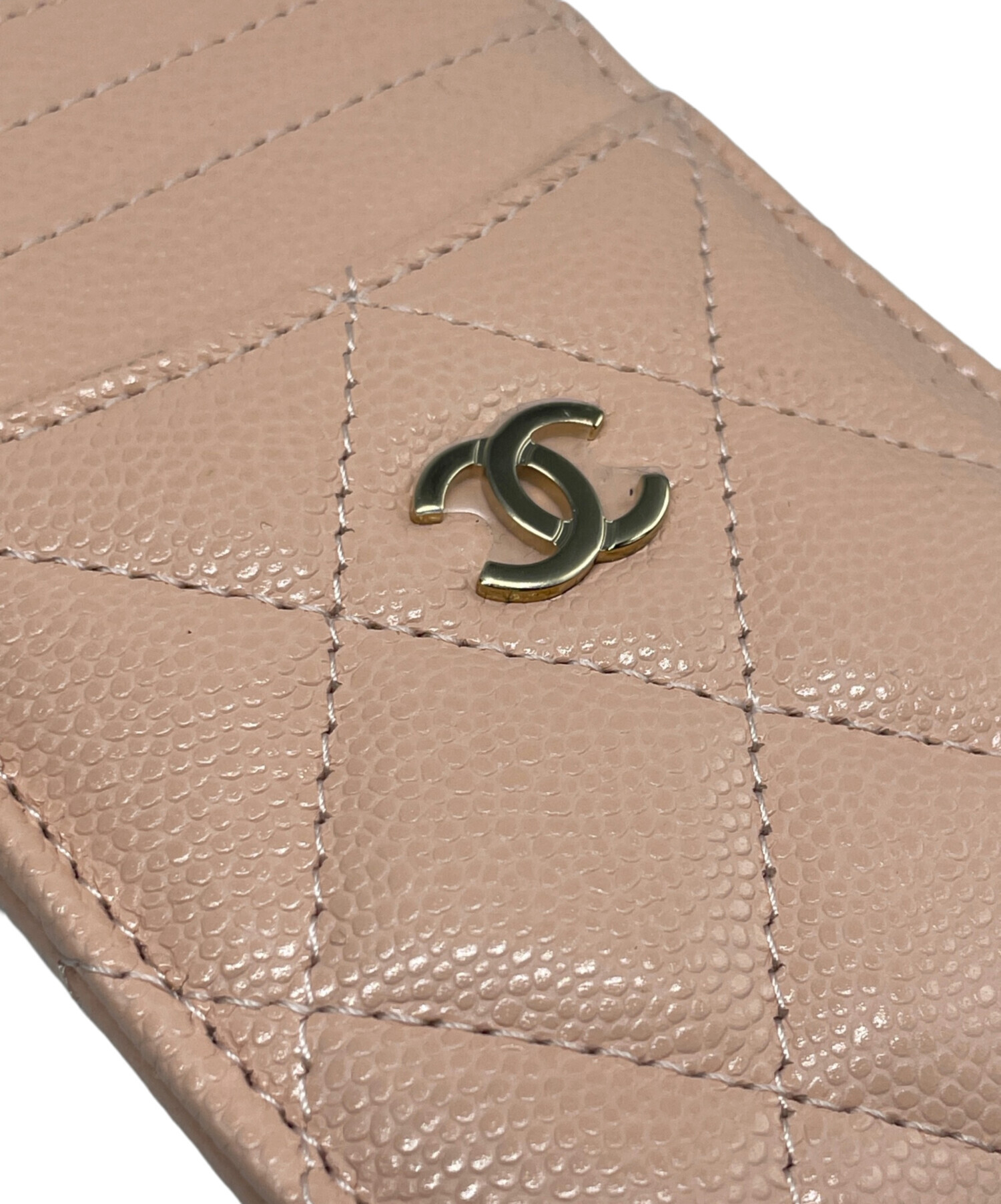 シャネル マトラッセ ケース ピンクベージュ系 中古・古着通販】CHANEL (シャネル) マトラッセ パスケース Matelassé