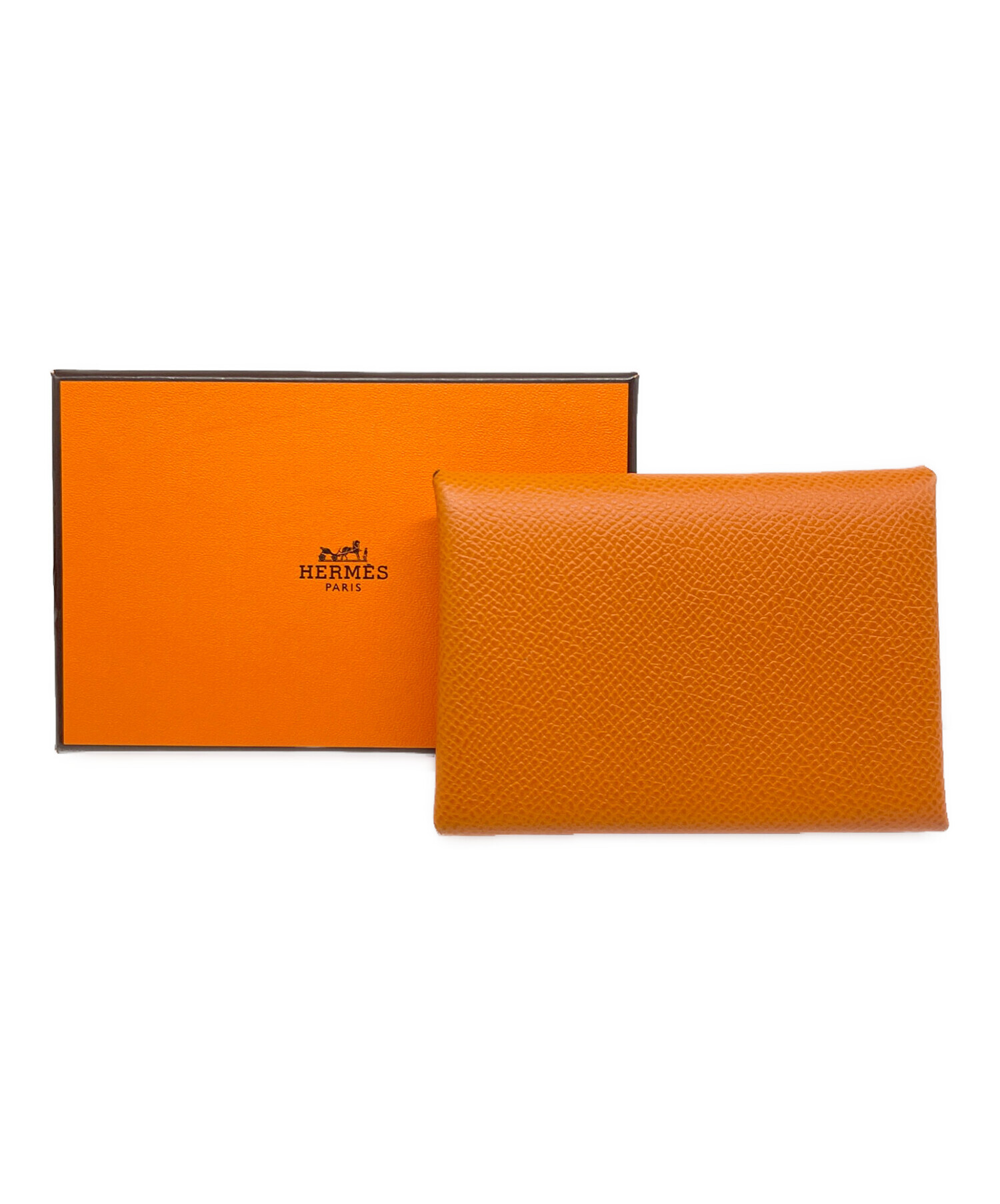 【新品未使用】HERMES ガルヴィ　カラー：フー(オレンジ系) 中古・古着通販】HERMES (エルメス) カルヴィ デュオ Calvi Duo