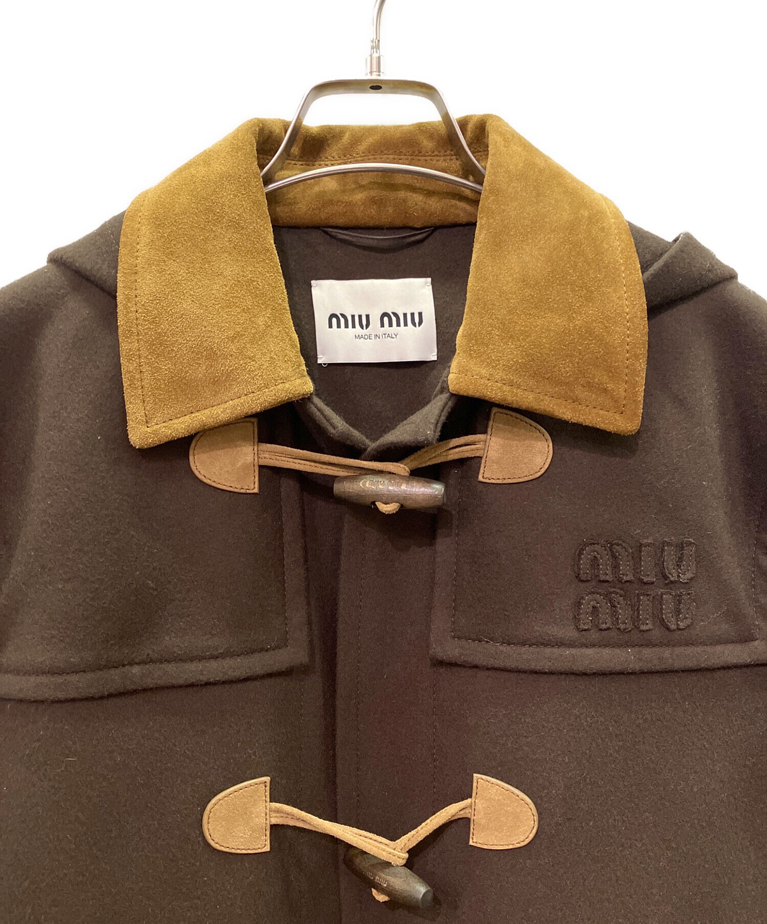 極稀少　MIU MIU　新品未使用品　近年　ダブル　タグ付き　ナッパレザーコート 中古・古着通販】MIU MIU (ミュウミュウ) ダブルカシミアxウール