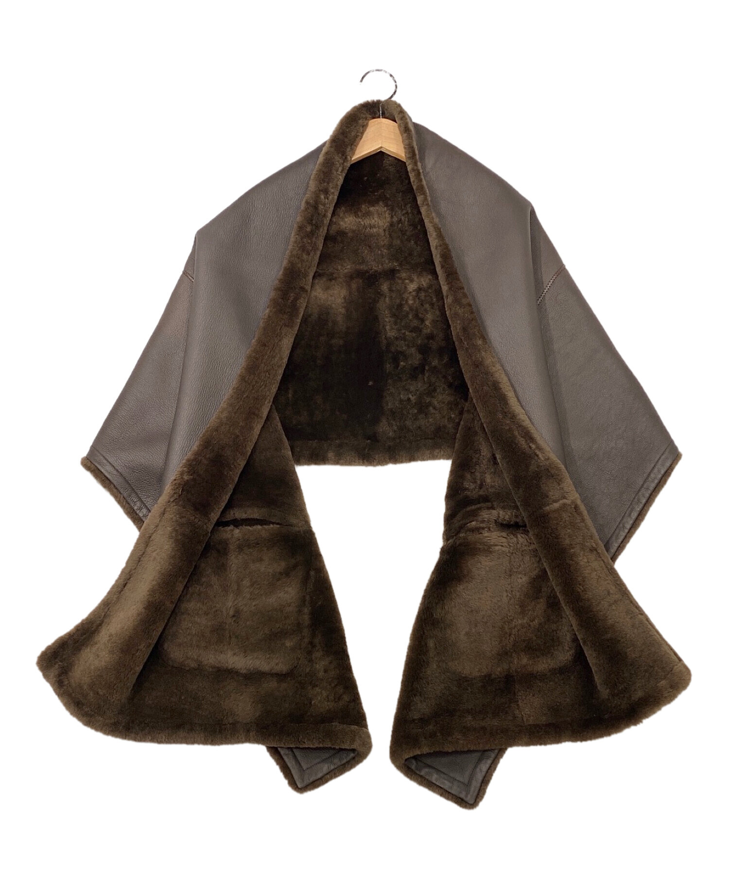 中古・古着通販】HERMES (エルメス) ダブルフェイスムートンポンチョ