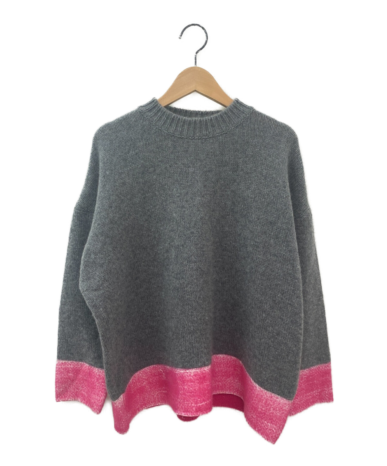 中古・古着通販】MARNI (マルニ) カシミヤ混バイカラーニット グレー 