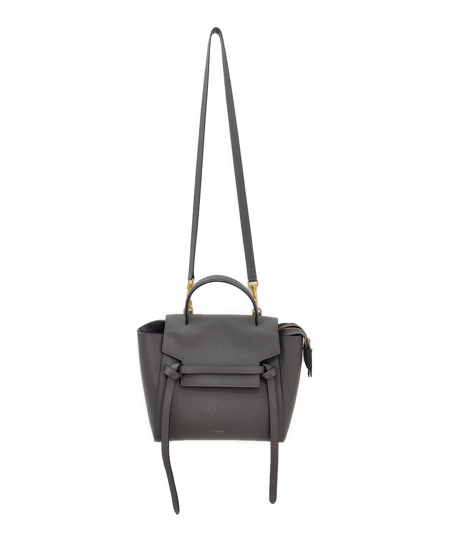 中古・古着通販】CELINE (セリーヌ) ベルトバッグ グレー サイズ