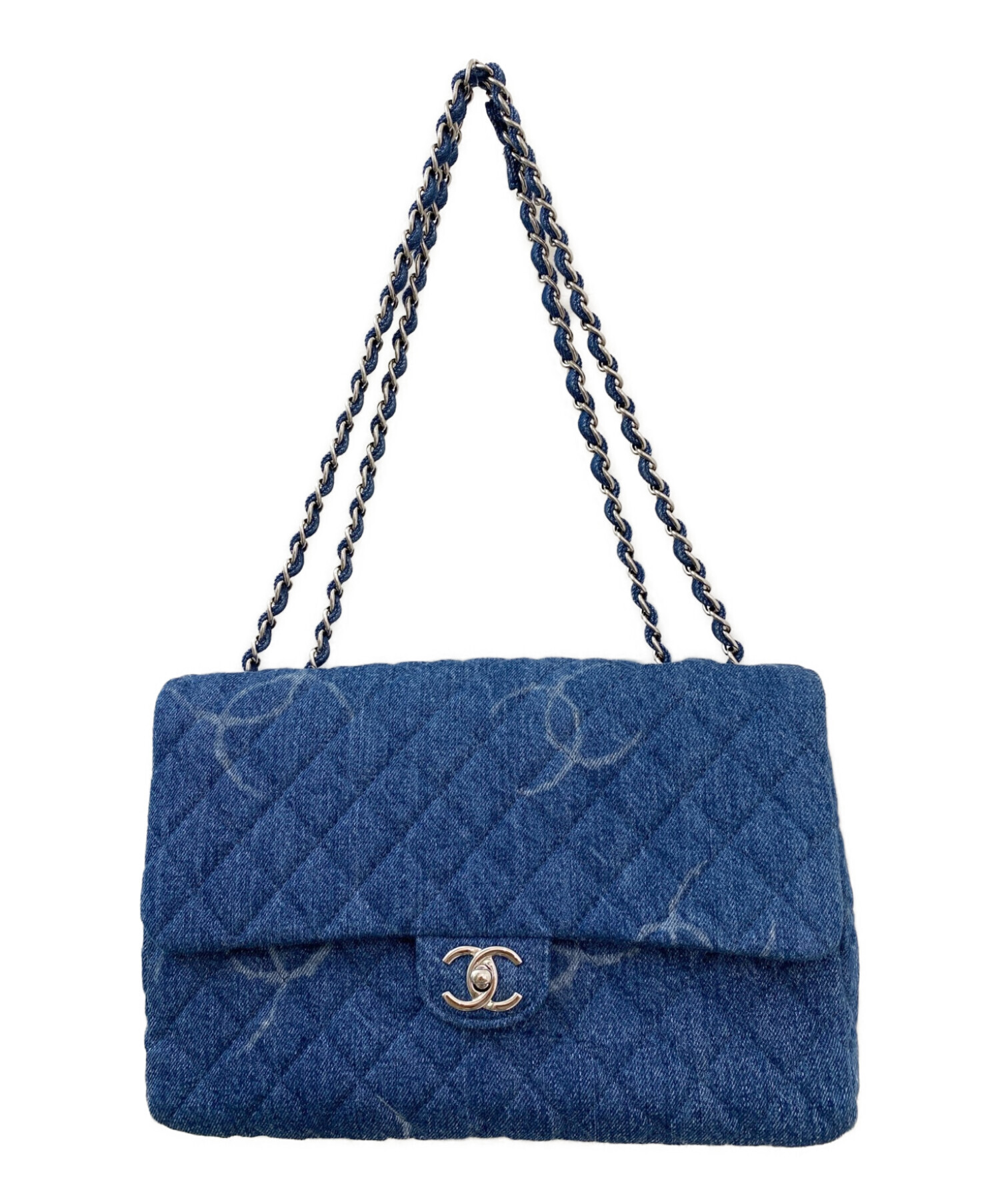 中古・古着通販】CHANEL (シャネル) ダブルチェーンデニムショルダー