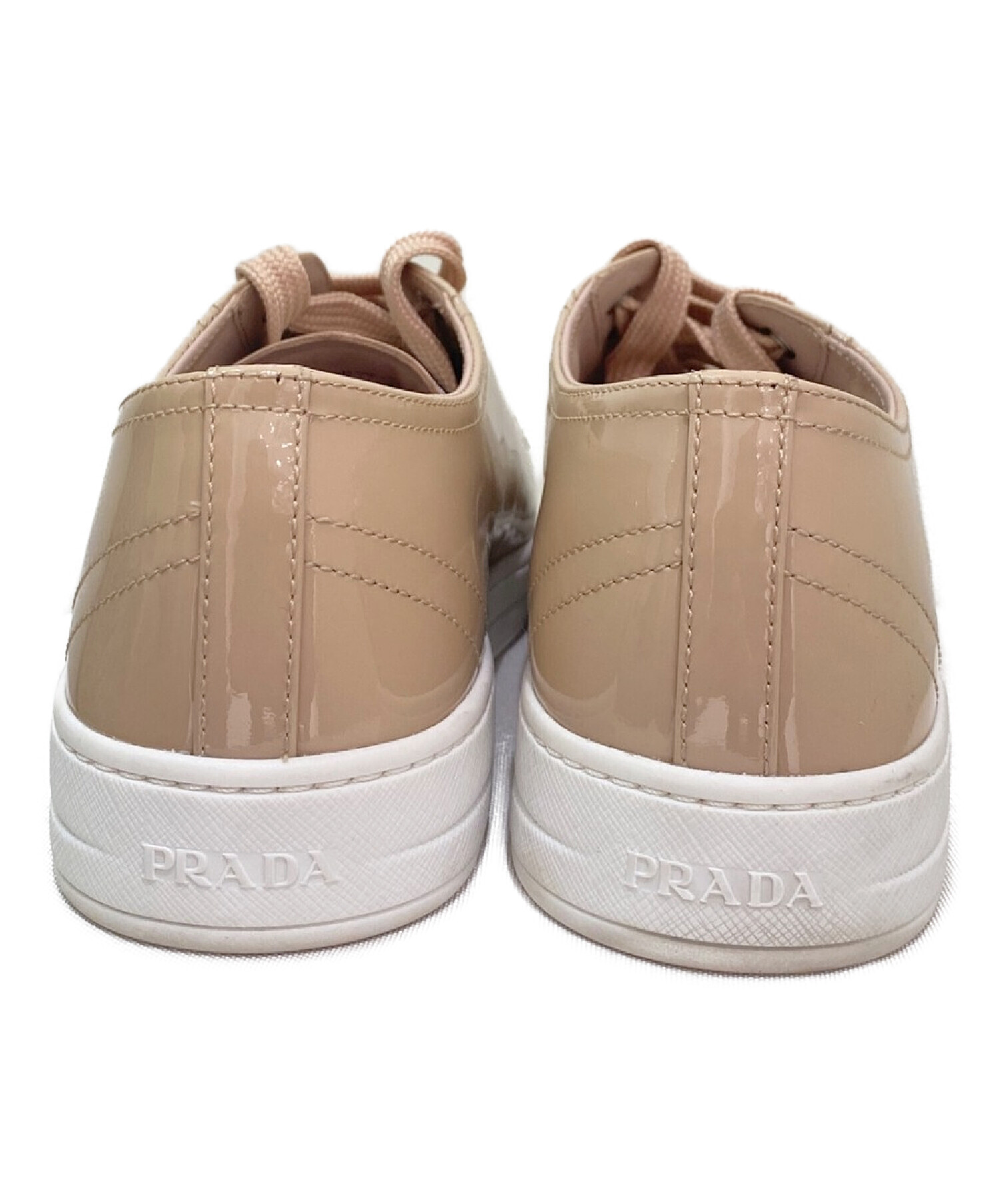 中古・古着通販】PRADA (プラダ) エナメルスニーカー ピンクベージュ 