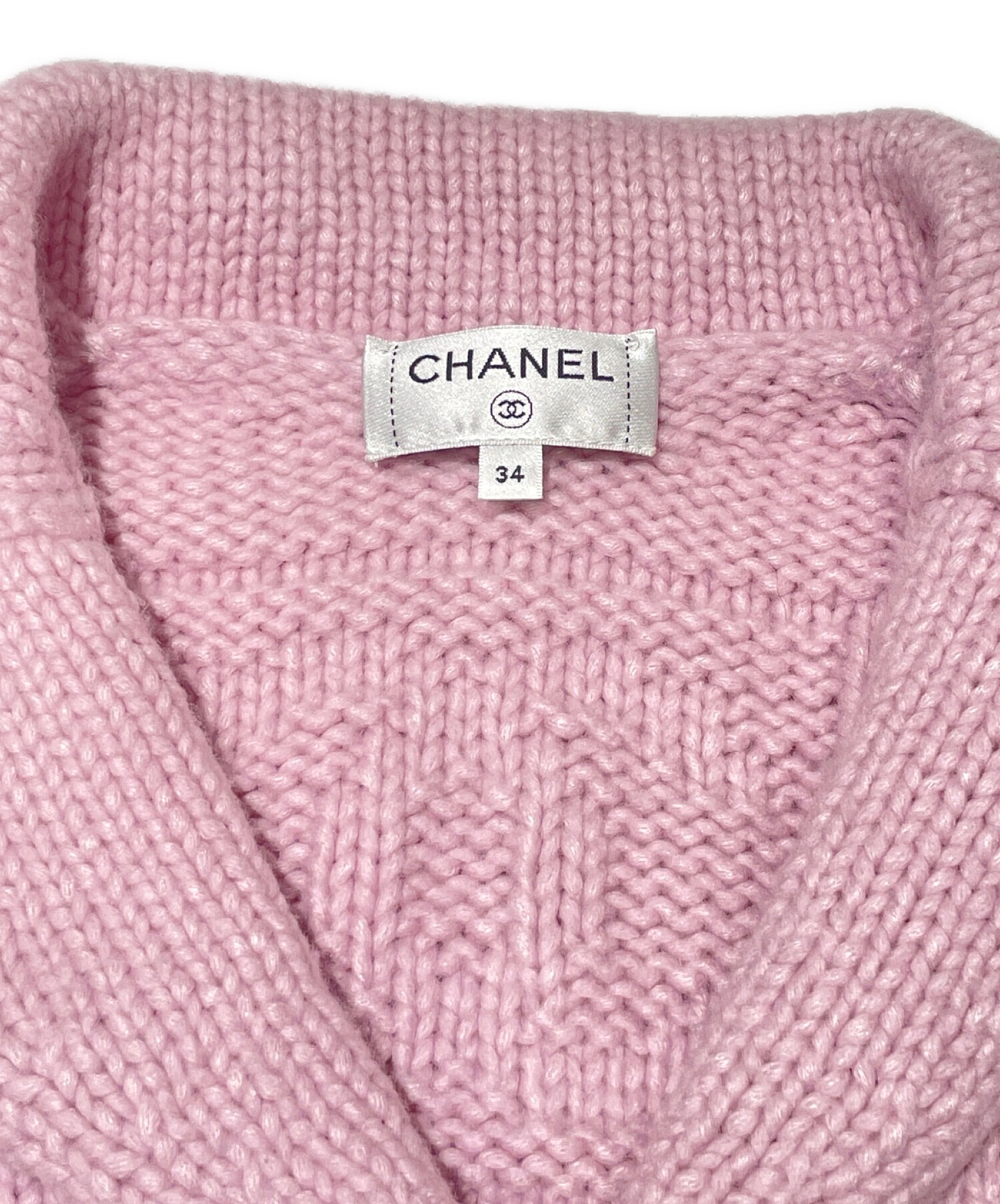 中古・古着通販】CHANEL (シャネル) ニットジャケット ピンク サイズ 
