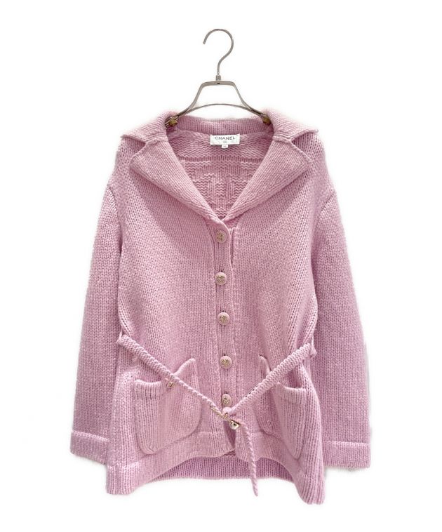 中古・古着通販】CHANEL (シャネル) ニットジャケット ピンク サイズ 