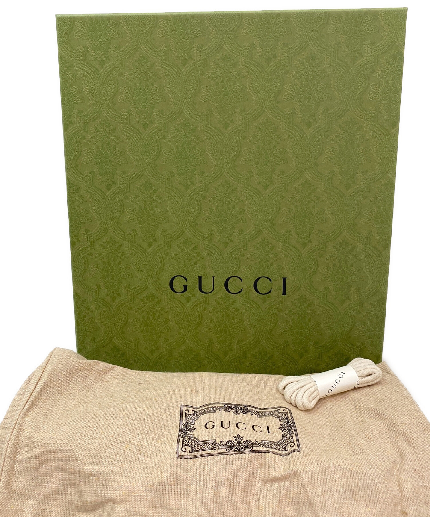 中古・古着通販】GUCCI (グッチ) GGアンクルブーツ ホワイト×ブラウン