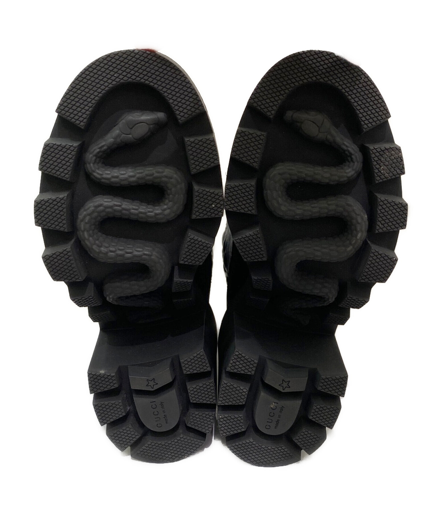 中古・古着通販】GUCCI (グッチ) GGアンクルブーツ ブラック サイズ:36