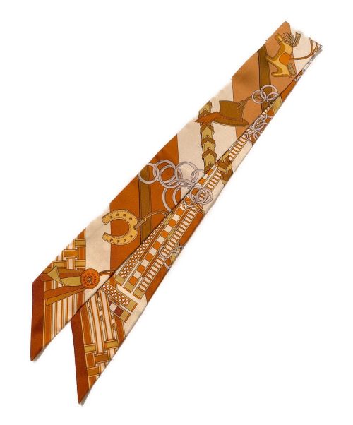 中古・古着通販】HERMES (エルメス) ツイリー キャラメル×ホワイト 未