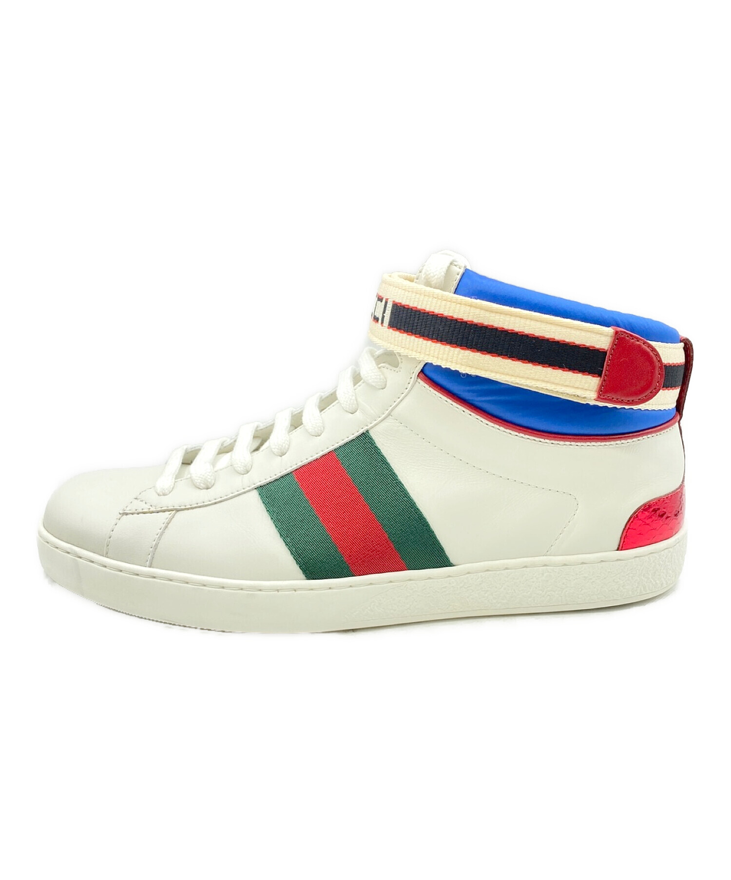 中古・古着通販】GUCCI (グッチ) ACEストライプハイカットスニーカー 中古・古着通販】GUCCI (グッチ) ACEストライプハイカットスニーカー