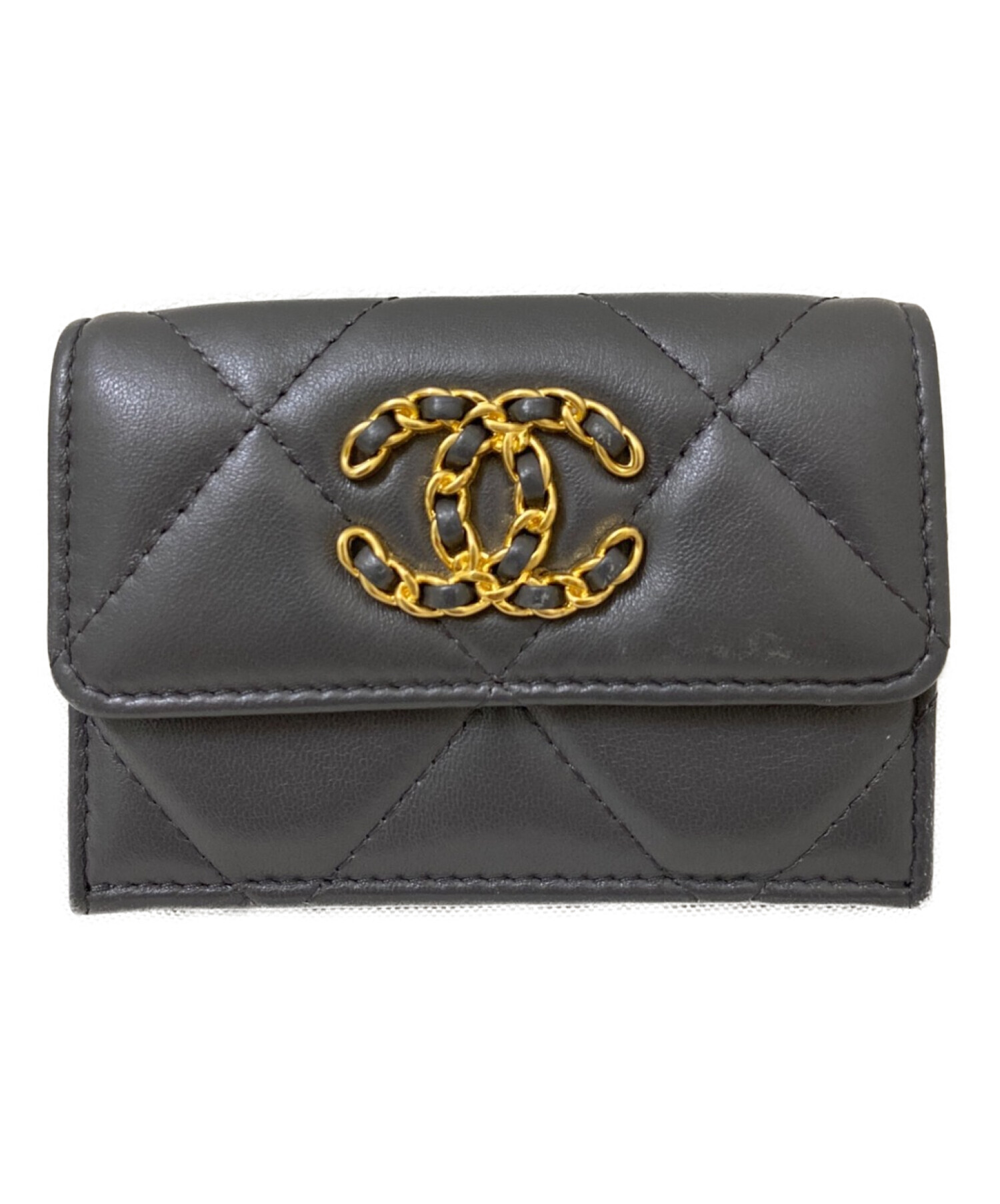 中古・古着通販】CHANEL (シャネル) CHANEL19 3つ折り財布 グレー