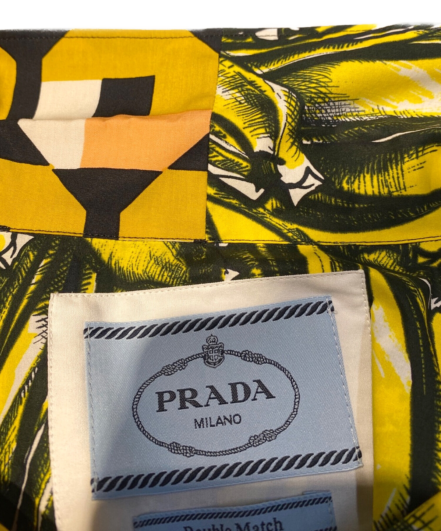 中古・古着通販】PRADA (プラダ) ダブルポプリンマッチシャツ イエロー