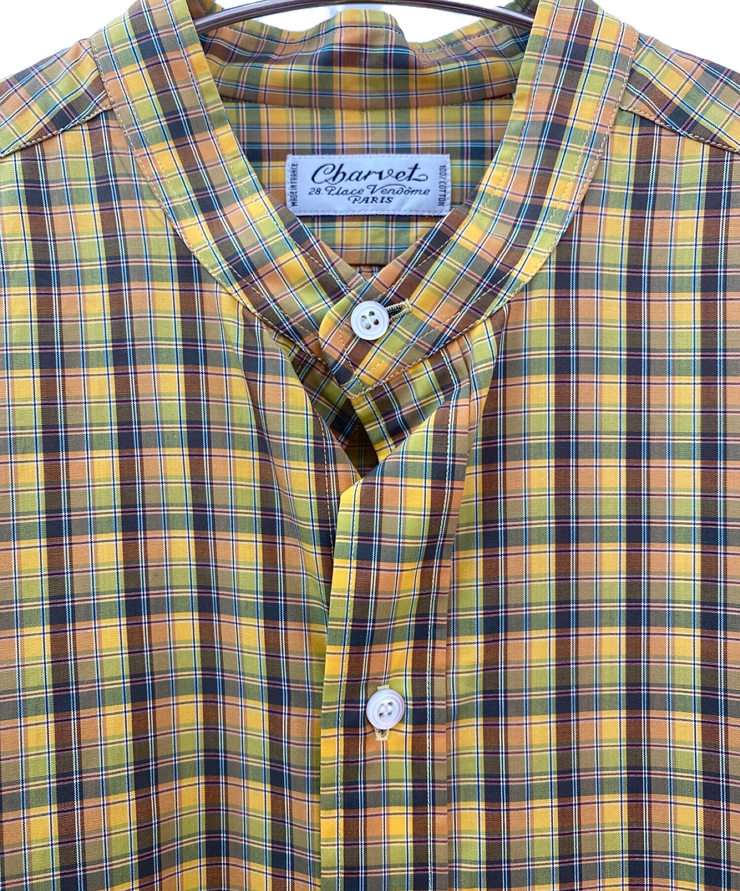 中古・古着通販】Charvet (シャルベ) チェックシャツワンピース