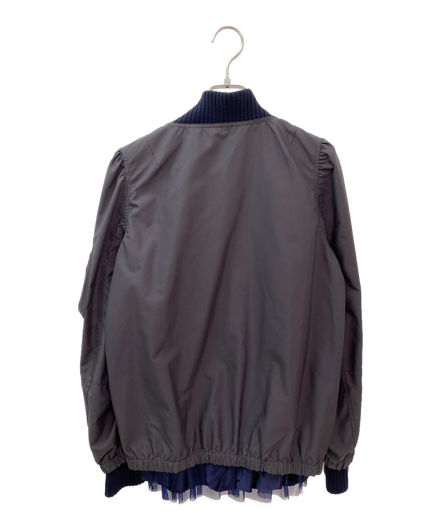 極美品】sacai サカイ 異素材切替 ニットカーディガン MA-1 19AW