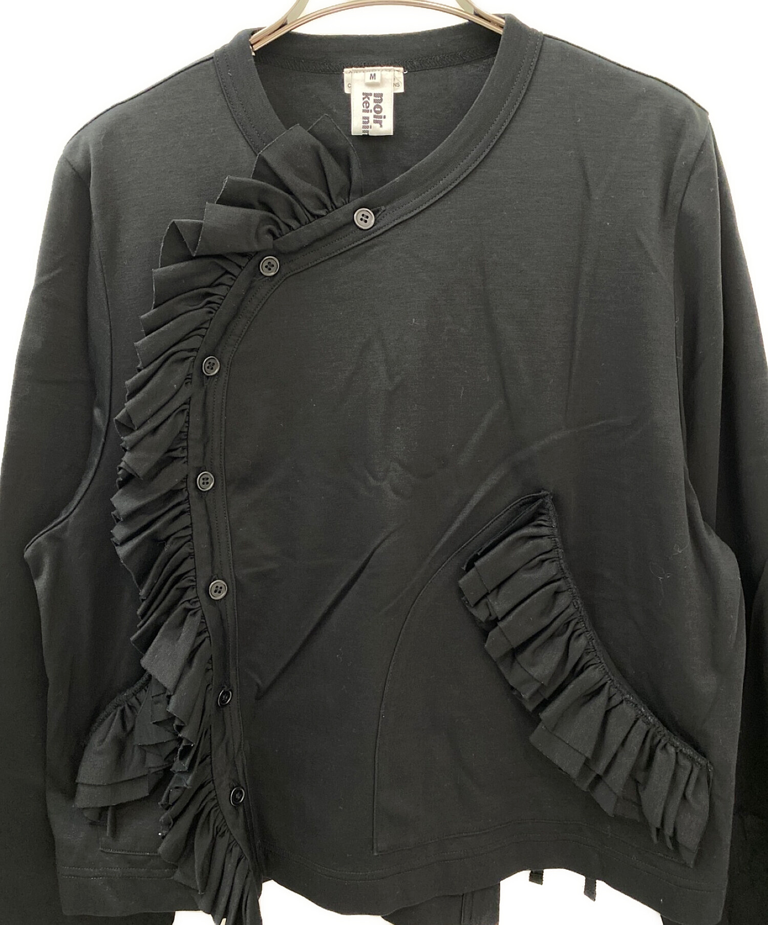 noir kei ninomiya フリル付き長袖トップス XS 黒 中古・古着通販】noir kei ninomiya (ノワール ケイ ニノミヤ